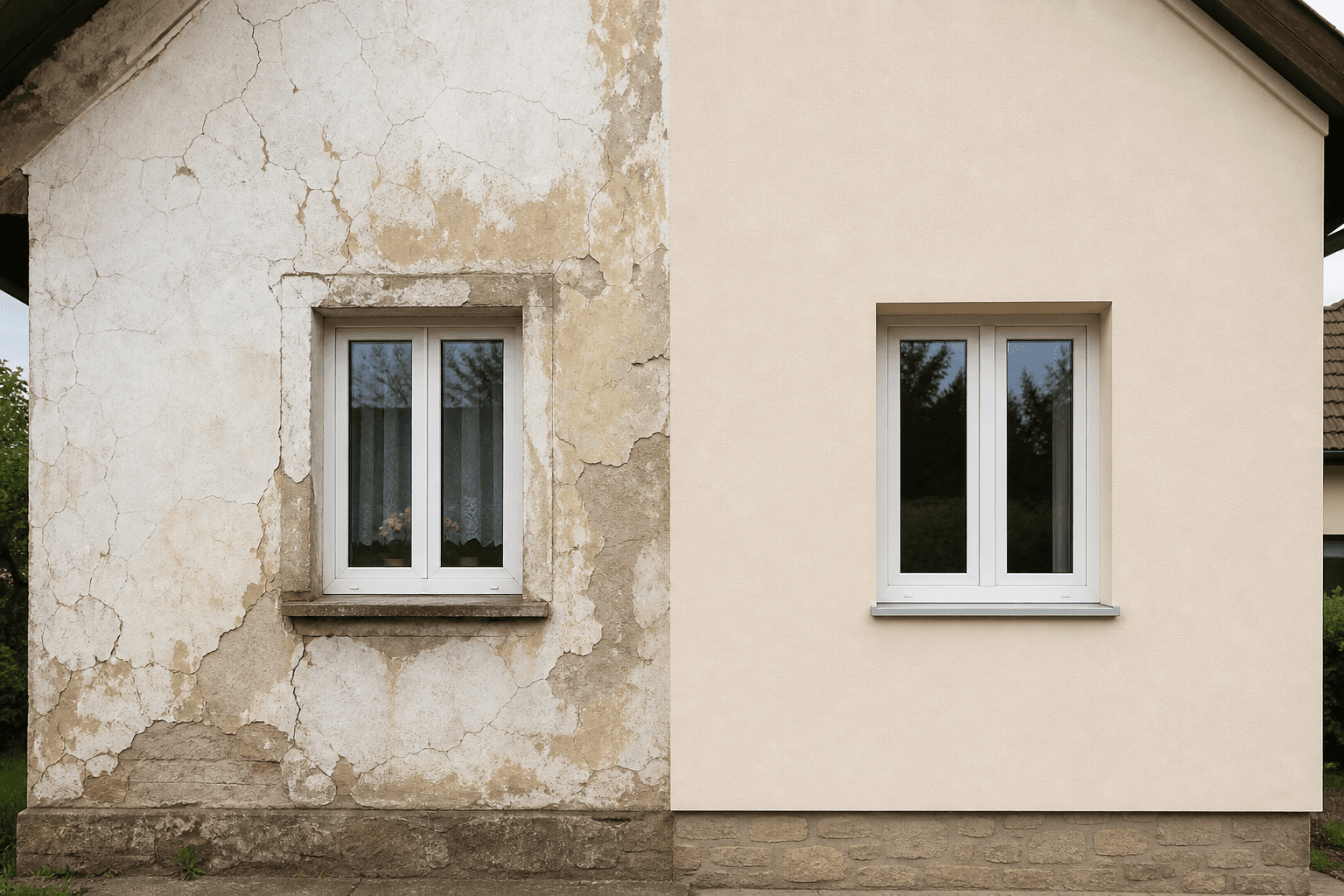 Realizacja elewacji — Transformacja elewacji — przed i po
