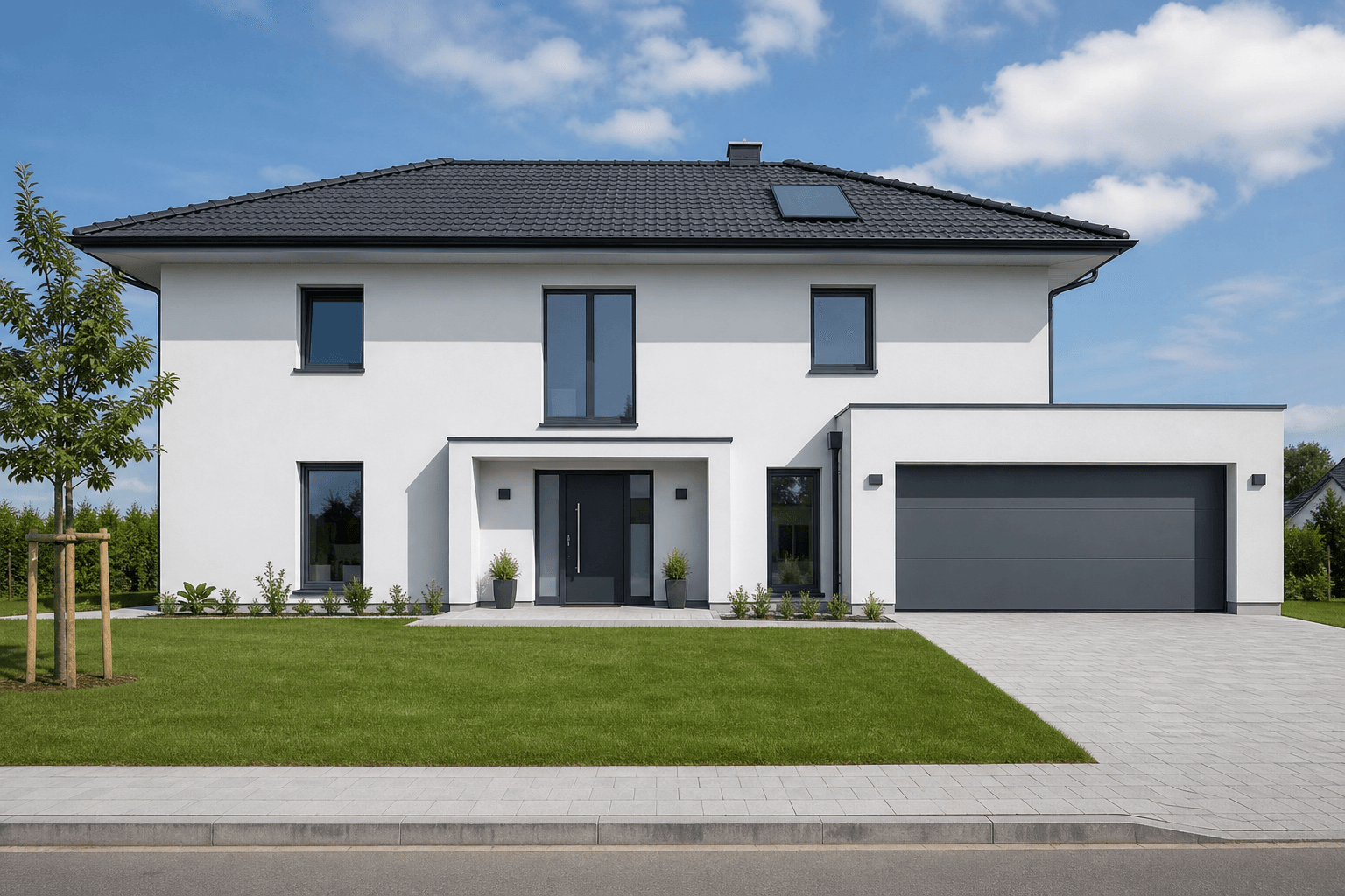 Realizacja elewacji — Dom — premium tynk silikonowy
